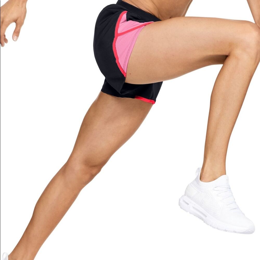 NEW Under Armour Shorts Fly By Black/Pink Running Athletic Women's Small